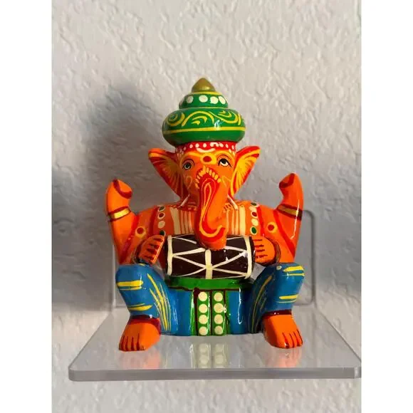 Vibrant Varanasi Musical Ganesha (natural dye) - set of 6 - Picture 8 of 8